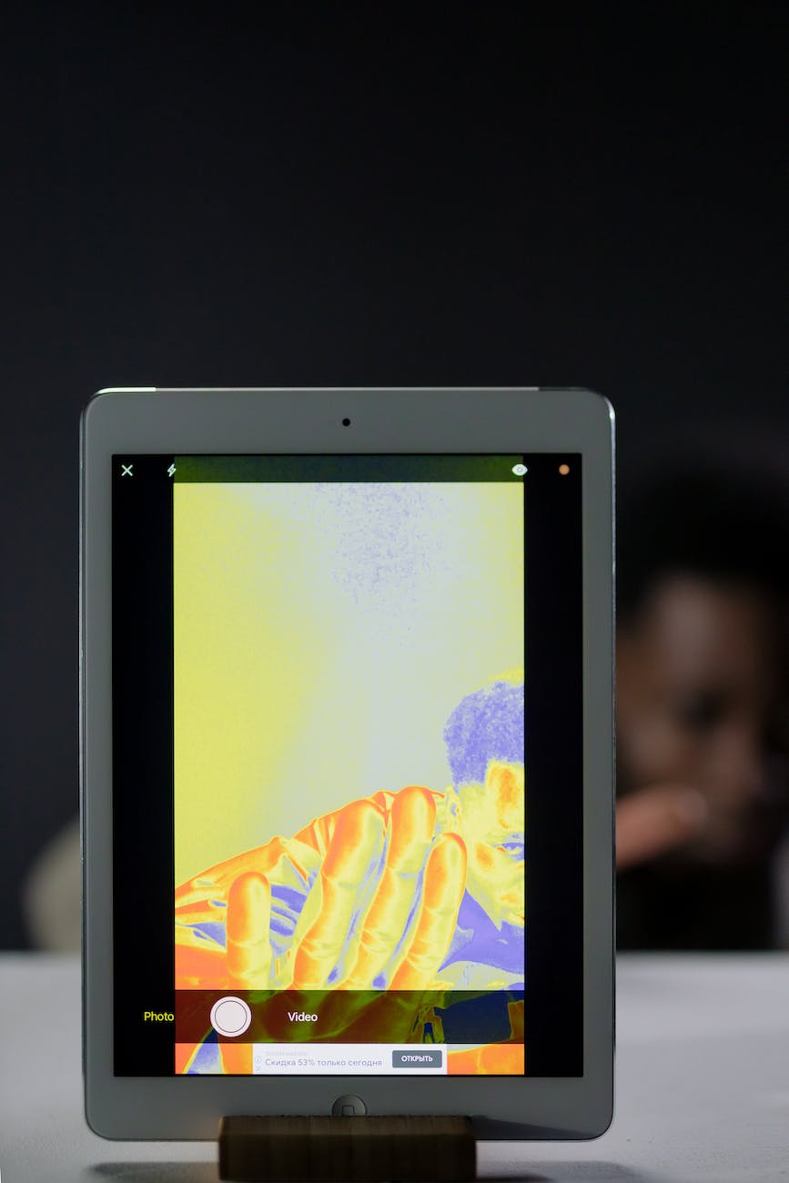 a thermal image on a tablet